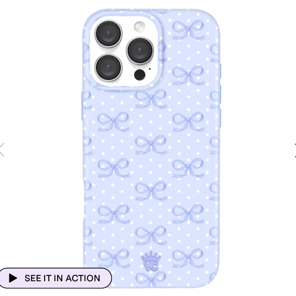 Lovely Blue Bows iPhone 15 Pro Max Velvet Caviar Case